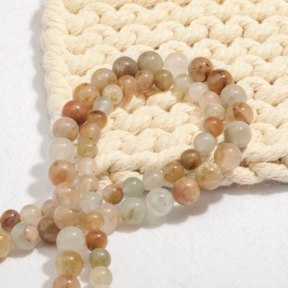 6mm Amber Grass Agate Round Beads DIY Jewelry Making